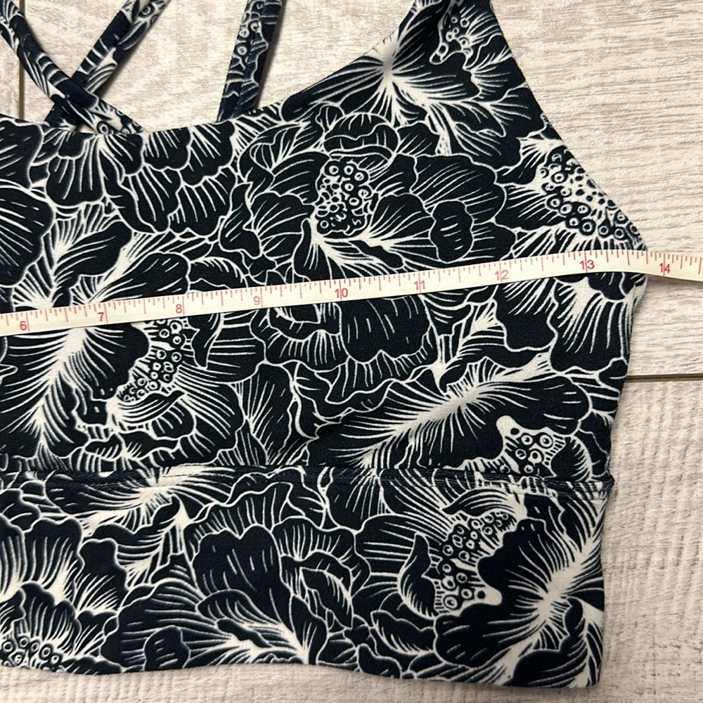 The Balance collection black floral mid imoact lined sport bra - Picture 6 of 8